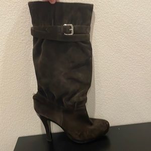 Brown boot heels/used/buckle/4 inch raise